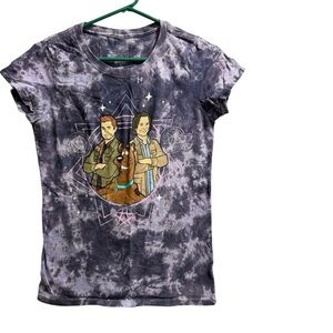 Scooby-Doo Supernatural Join The‎ Hunt Purple Tie-Dye Shirt, size Small